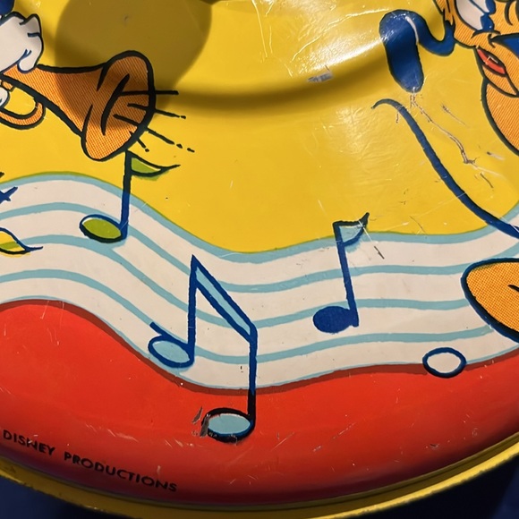 Vintage J. Chein Disney Prod.Toy, Metal Spinning Top Mickey Mouse, Pluto, Donald - Picture 8 of 16